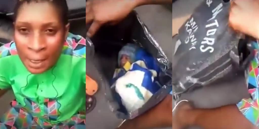 Woman caught at Okro market in Oyigbo with baby hidden inside bag