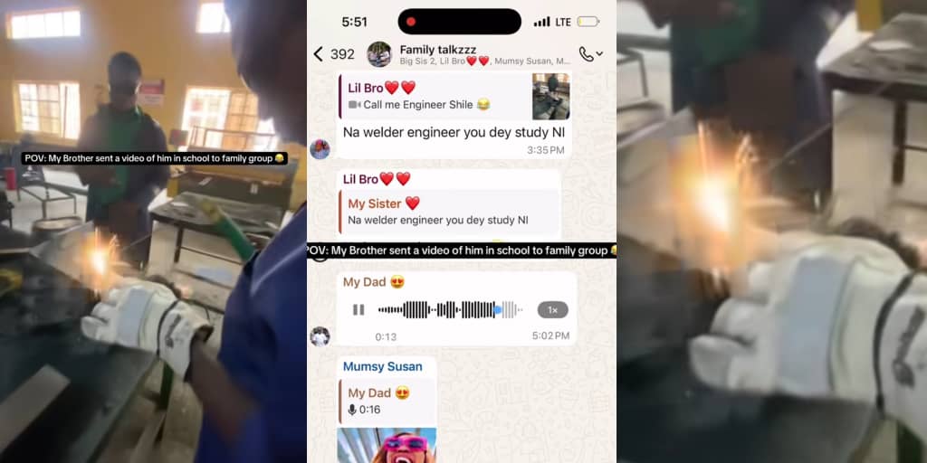 Father stunned to see son welding at Afe babalola university after paying ₦3.5m fees