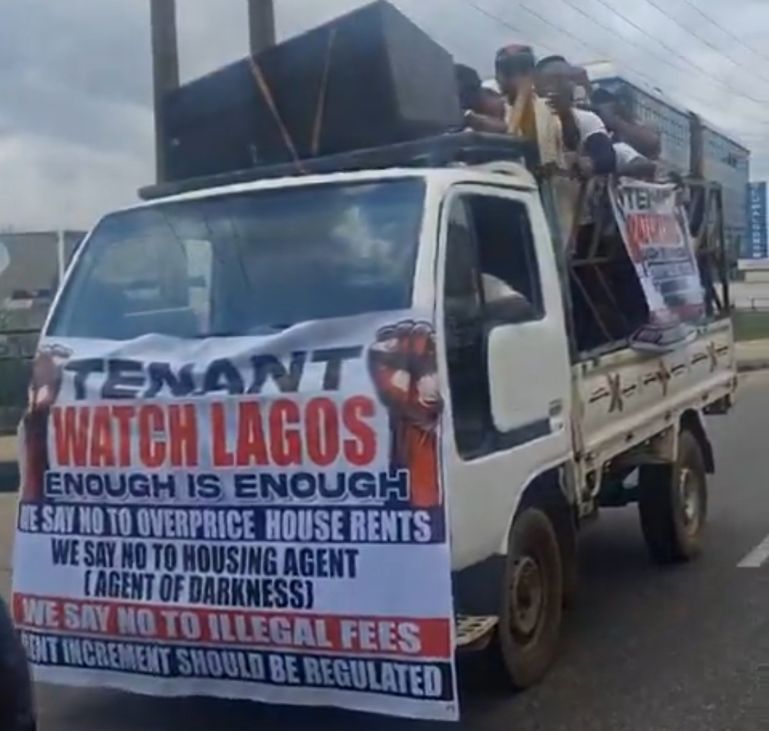 Lagosians protest against exorbitant house rents and agents' charges