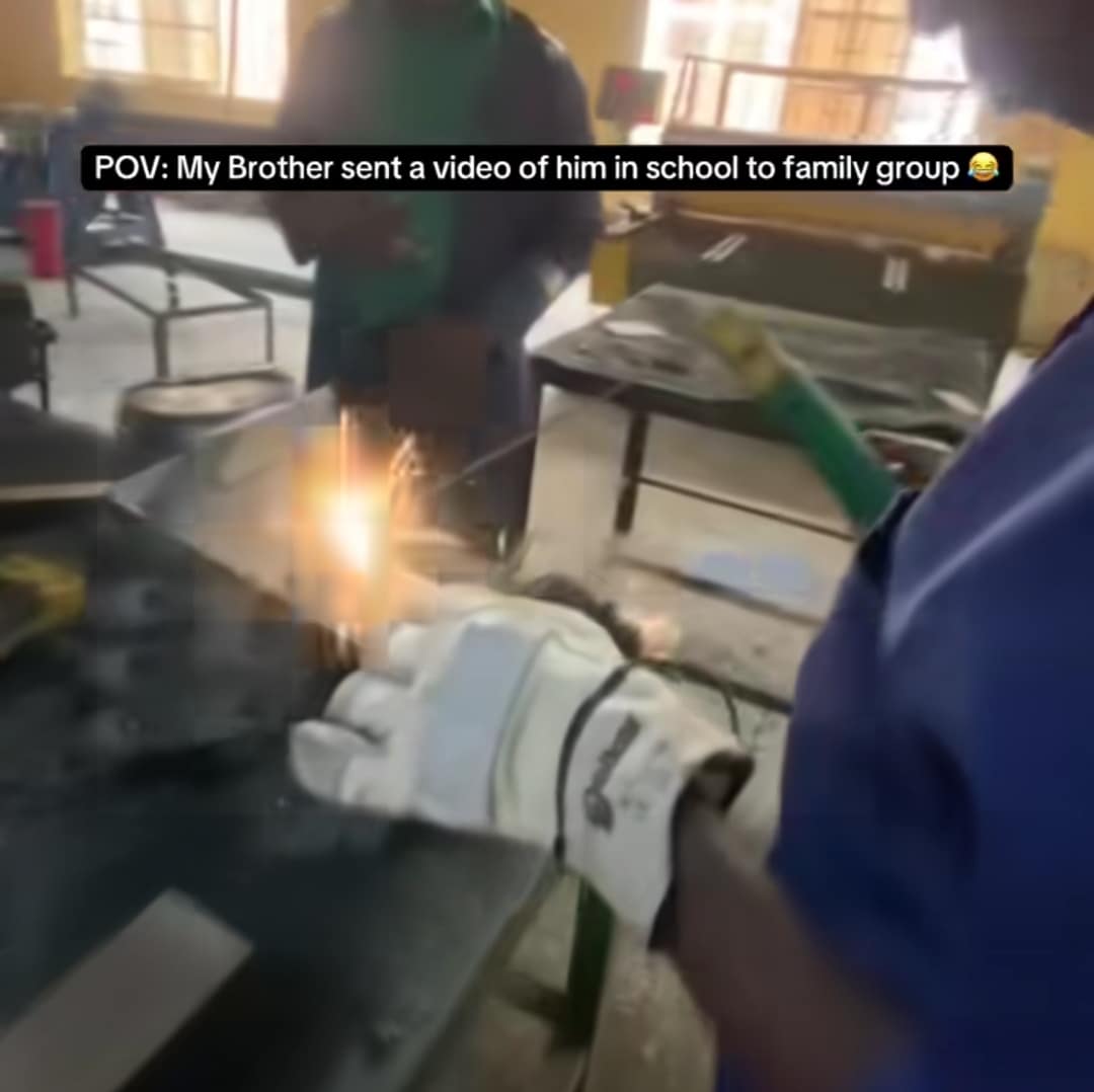 Father stunned to see son welding at Afe babalola university after paying ₦3.5m fees