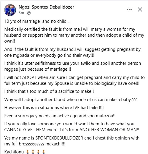 “Allow another man get you pregnant if your husband can’t”