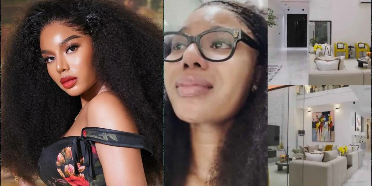 Nancy Isime tearful as she visits her newly completed house for the first time