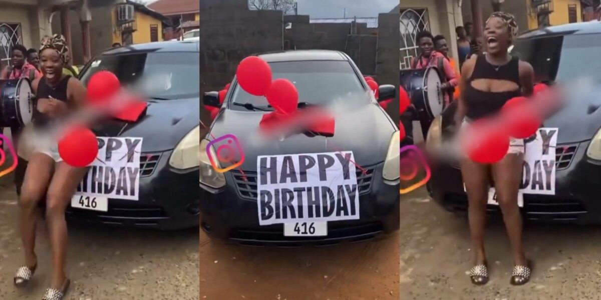 Lady car birthday