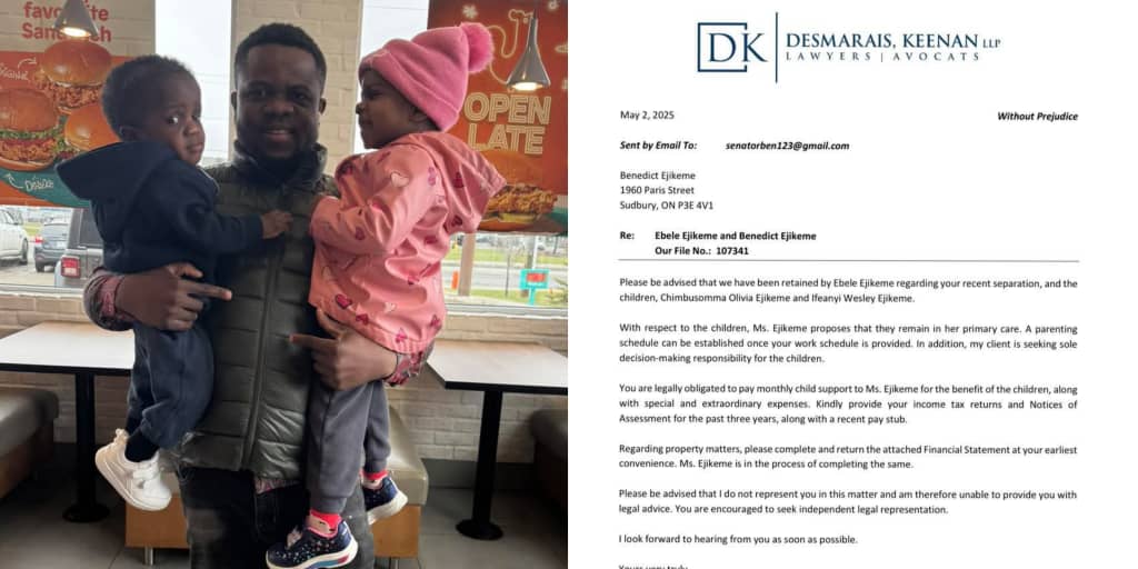 Canada-based Nigerian cries out as wife demands kids and money after failed marriage
