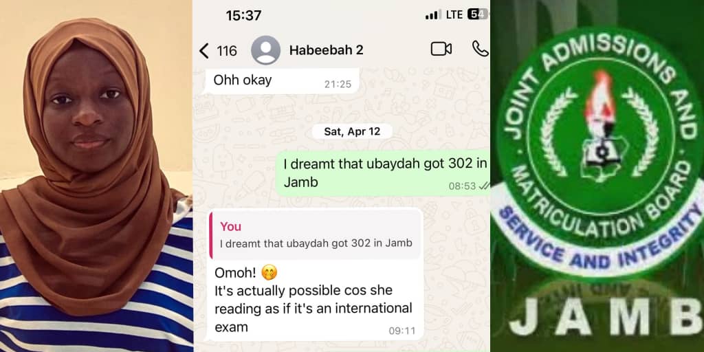 Lady dreams sister will score 302 in JAMB exam, shocked as she gets the exact score