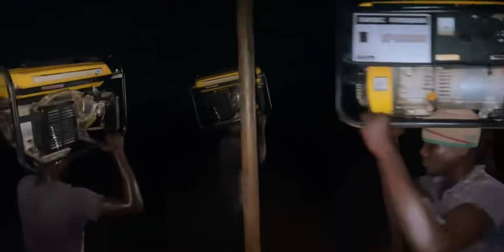 Thief made to dance with stolen generator round pole after residents caught him