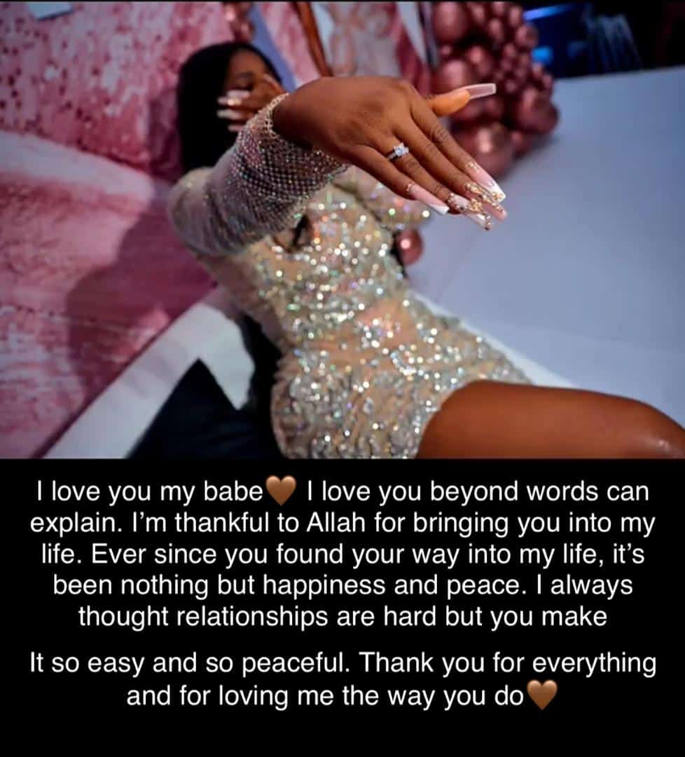 MC Oluomo’s daughter gets engaged romantically on 30th birthday