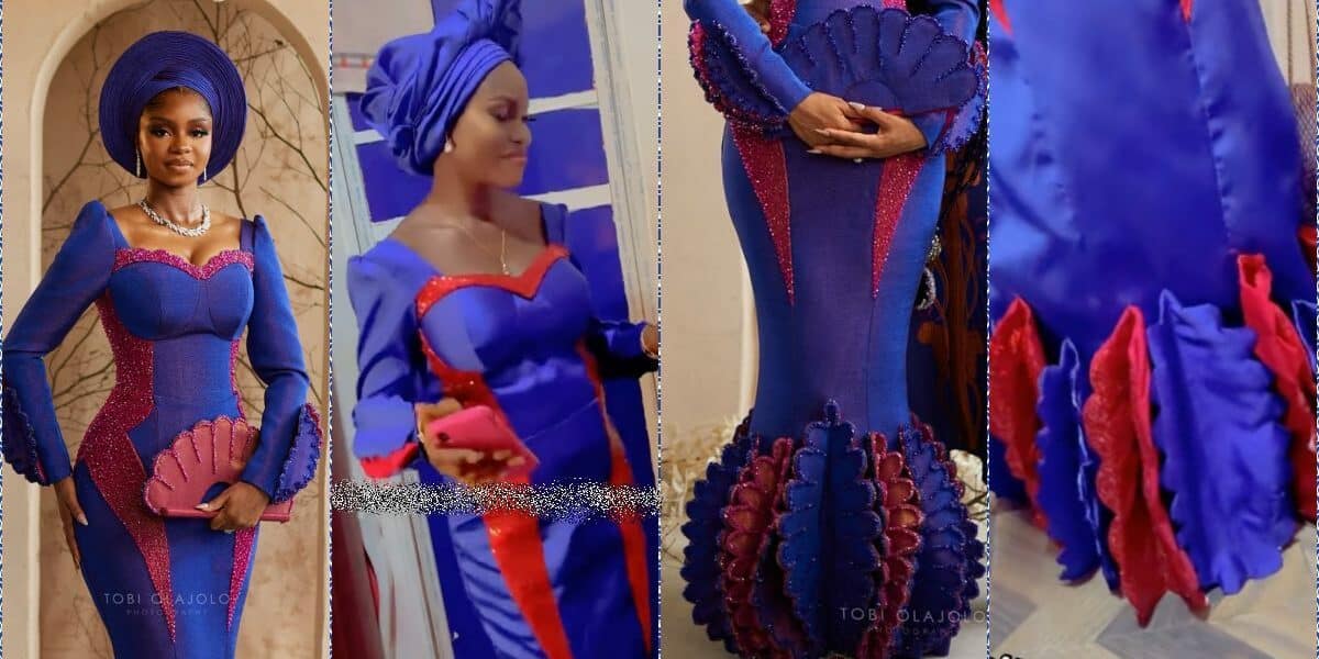 Lady under fire for recreating Priscilla Ojo's wedding outfit