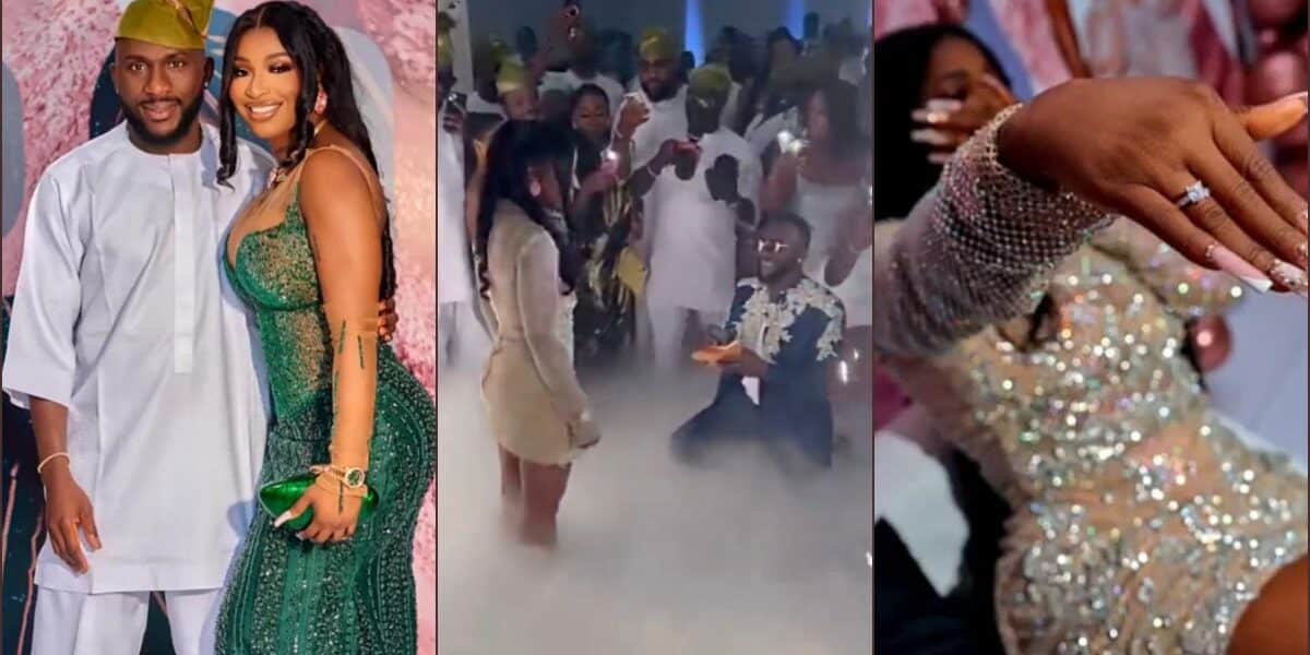 MC Oluomo’s daughter gets engaged romantically on 30th birthday