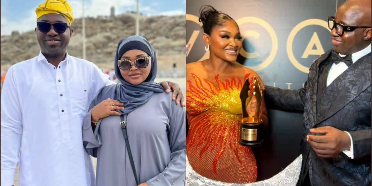 Kazim Adeoti celebrates wife Mercy Aigbe following 2025 AMVCA win