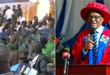 Drama as OAU students protest against Wike during his visit to their school