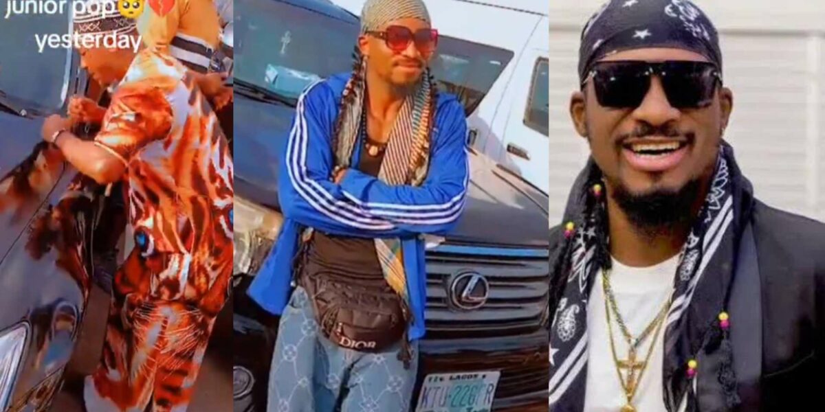 Man bursts into tears as he sees Junior Pope's lookalike