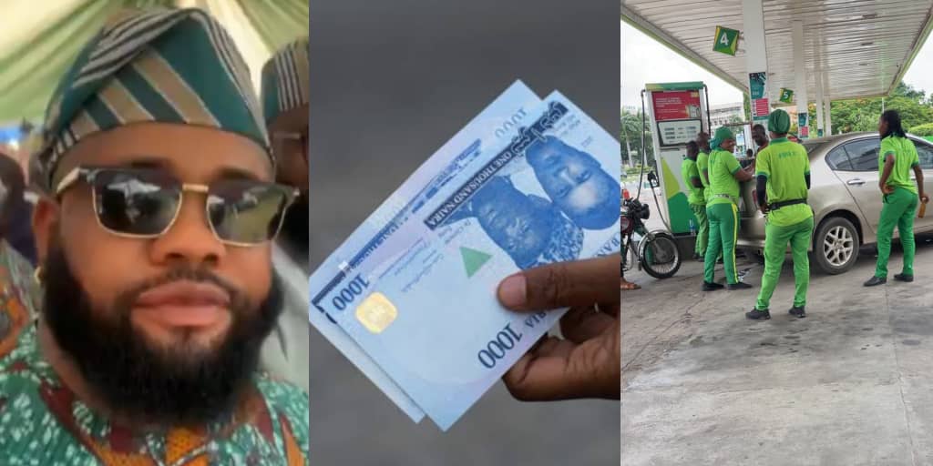 Man exposes Abuja filling station for paying fuel attendants ₦10k monthly salary