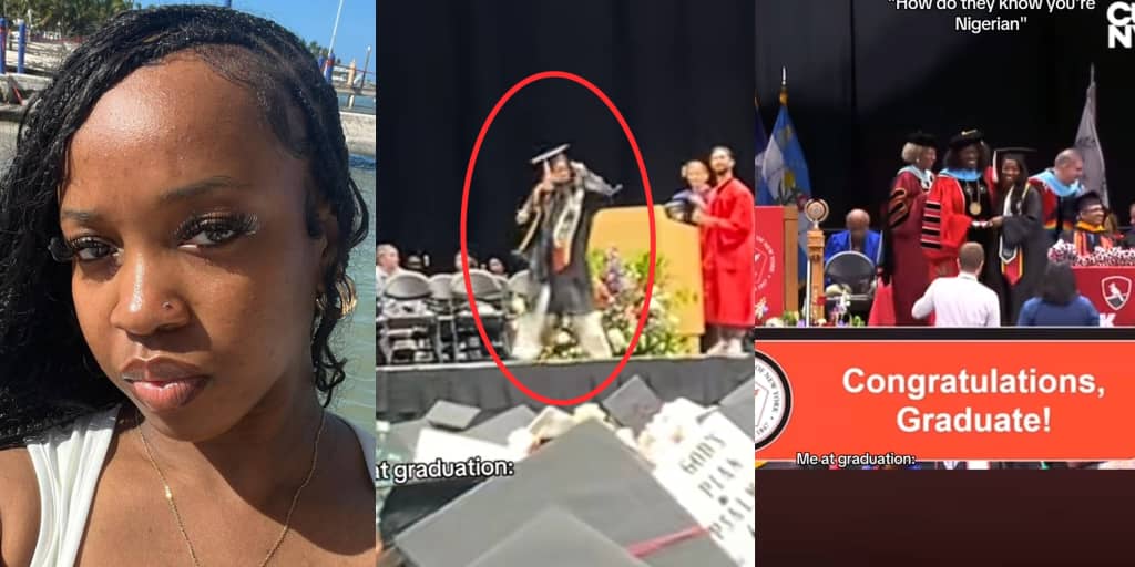 US-based Nigerian lady goes viral for dance steps at graduation after name is called