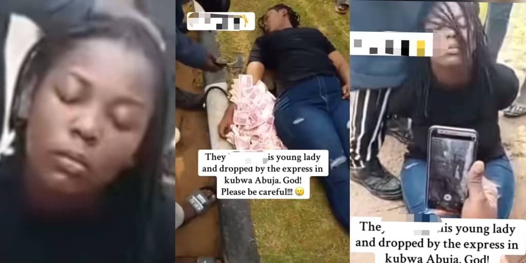 Lady found lifeless after allegedly being dropped by kidnappers on abuja road with ₦200 notes