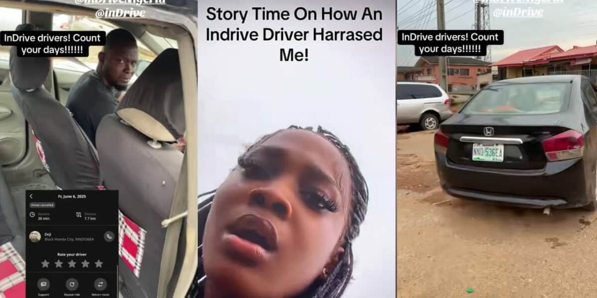 Lady raises alarm after inDrive driver allegedly assaults her for giving directions to her home