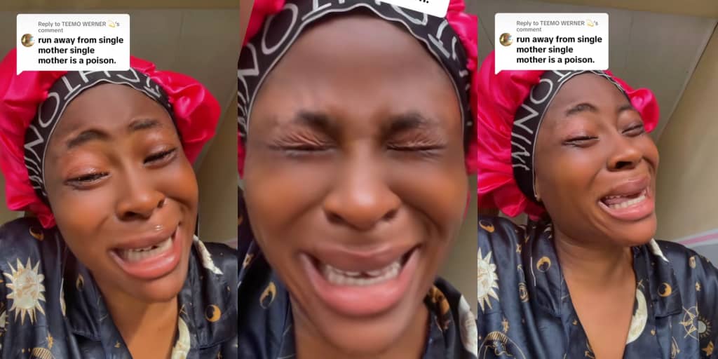 Woman burst into tears as man labels her 'poison' for being a single mother