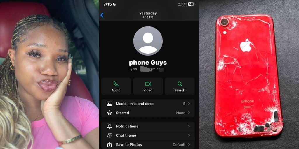 Lady cries out as man who promised to upgrade her XR blocks her after collecting ₦8k delivery fee