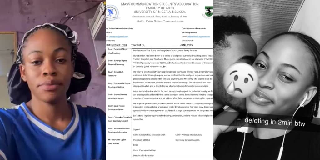 UNN discredits viral photo shared following Rebecca’s outing with Asherkine