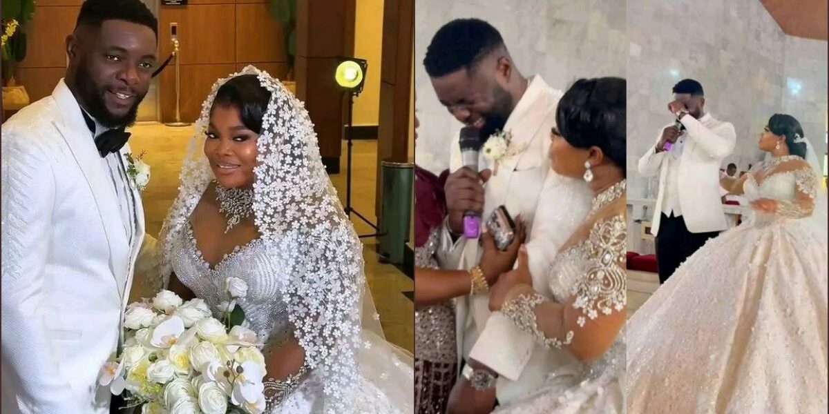 Moc Madu breaks down in tears during wedding to Ruby Ojiakor
