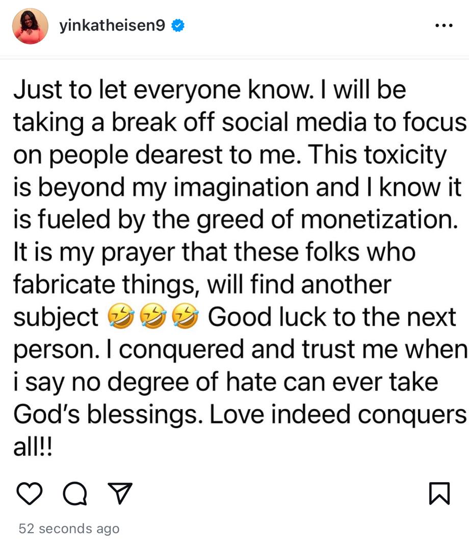Linc Edochie’s estranged wife deactivates Instagram over ‘toxicity’