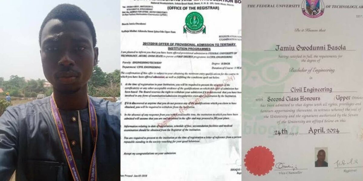 FUTA graduate Basola Jamiu cleared by JAMB after fake admission case; over 4,000 similar cases resolved
