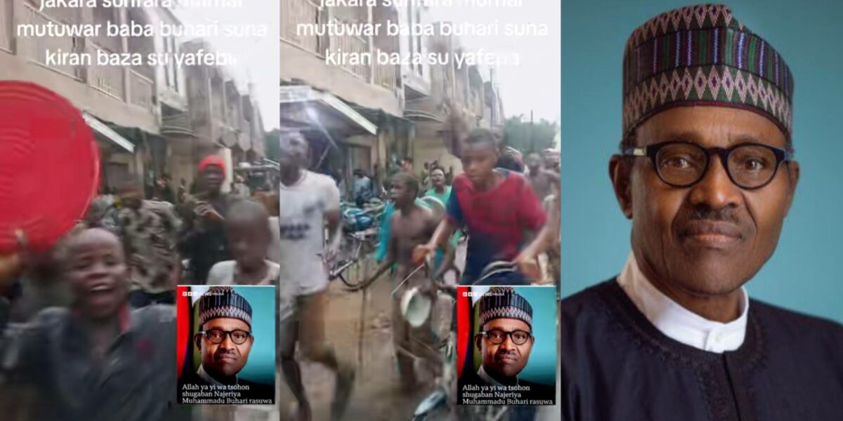 Northerners storm street to celebrate following demise of Muhammadu Buhari