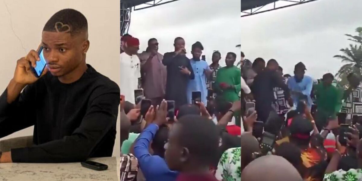 Moment stage collapsed while Ola or Lagos was giving his speech in Abia