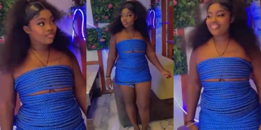 Lady celebrates 21st birthday in rope outfit