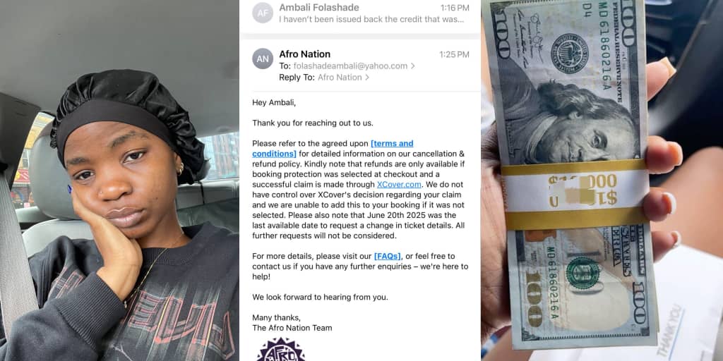 Lady accuses Afro Nation of ‘theft’ after $1,105 ticket was canceled with no refund