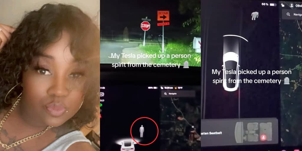 Woman shocked as Tesla allegedly detects spirit outside boyfriend’s house next to cemetery