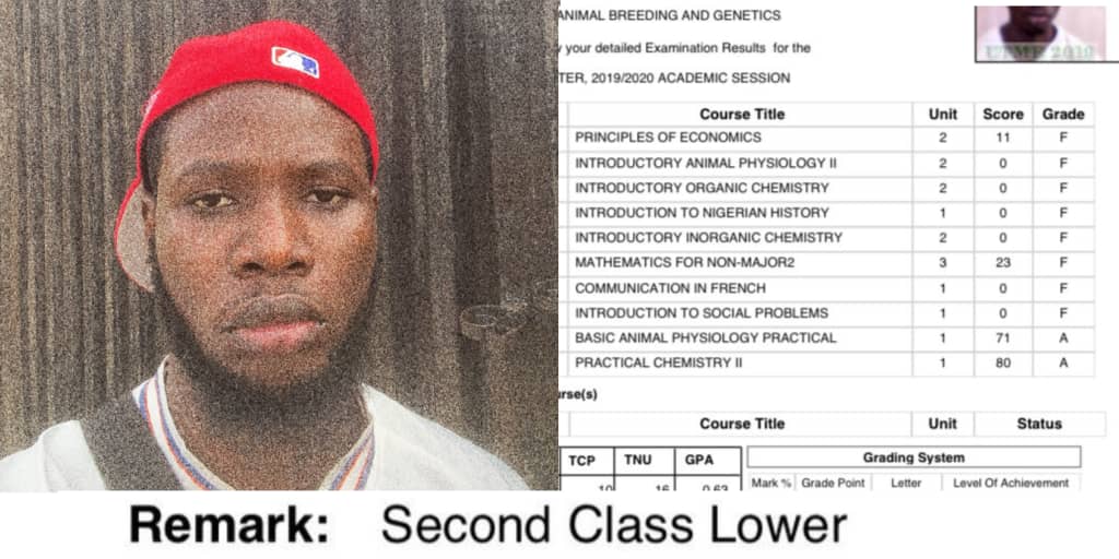 FUNAAB student who had 9 Fs in 100 level celebrates graduating with second class lower