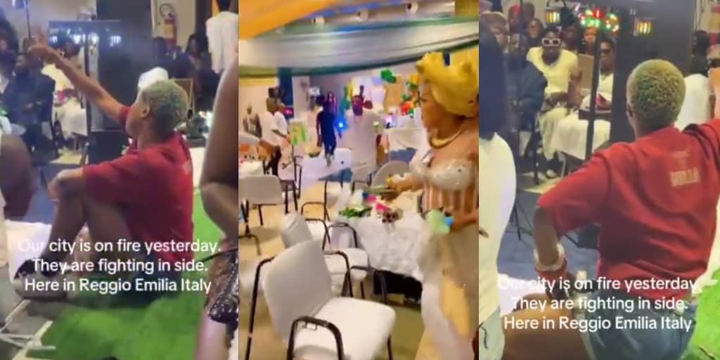 Lady scatters wedding after discovering boyfriend was secretly getting married