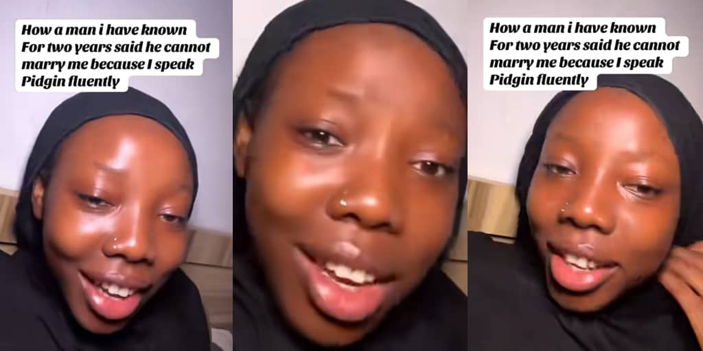 Lady fumes as man says he can’t marry her because she speaks Pidgin fluently
