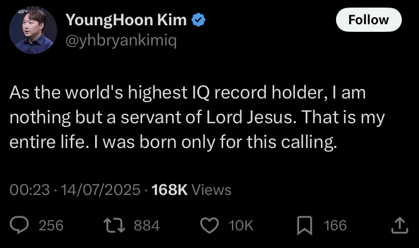 “I am nothing but a servant of Jesus” - World’s smartest man