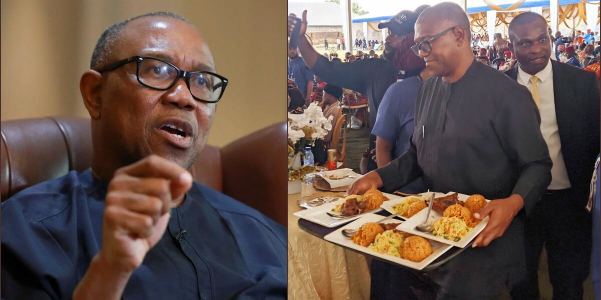 Peter Obi hailed for his humility as he serves food at event