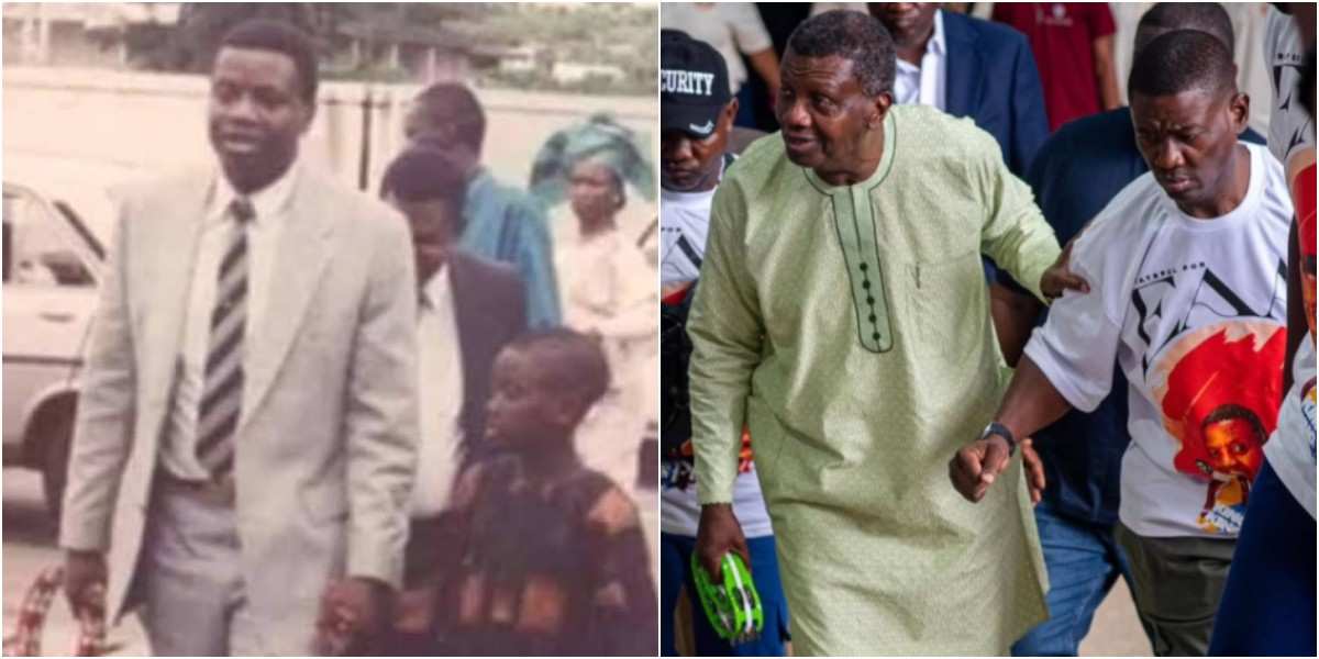 Pastor Adeboye and son, Leke, recreate childhood father-son moment after 30 years
