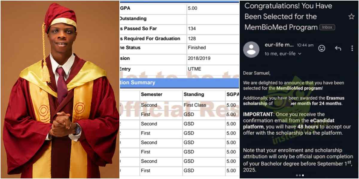 UNILAG best graduating student bags scholarship to study in France, Italy, Germany