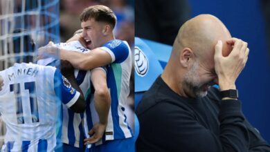 Brighton 2-1 Man City: Seagulls punish Pep Guardiola’s side with late comeback