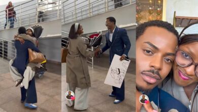 Adorable moment Enioluwa welcomes Tanzanian girlfriend to Nigeria