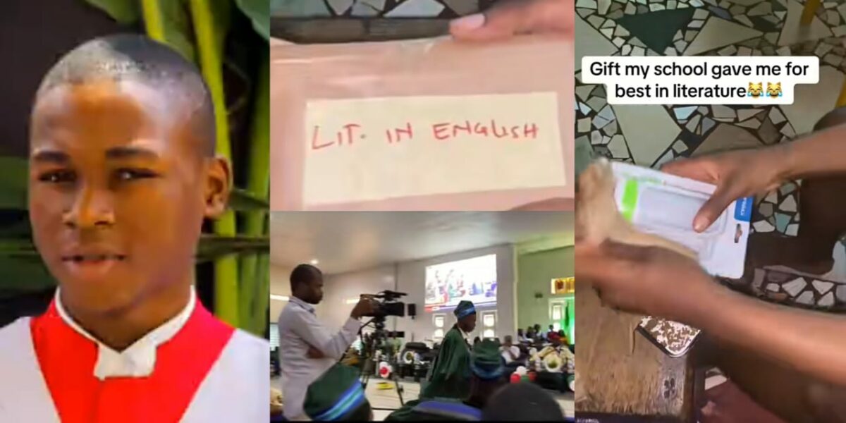 School crowns student best in Literature, gives him torchlight as prize