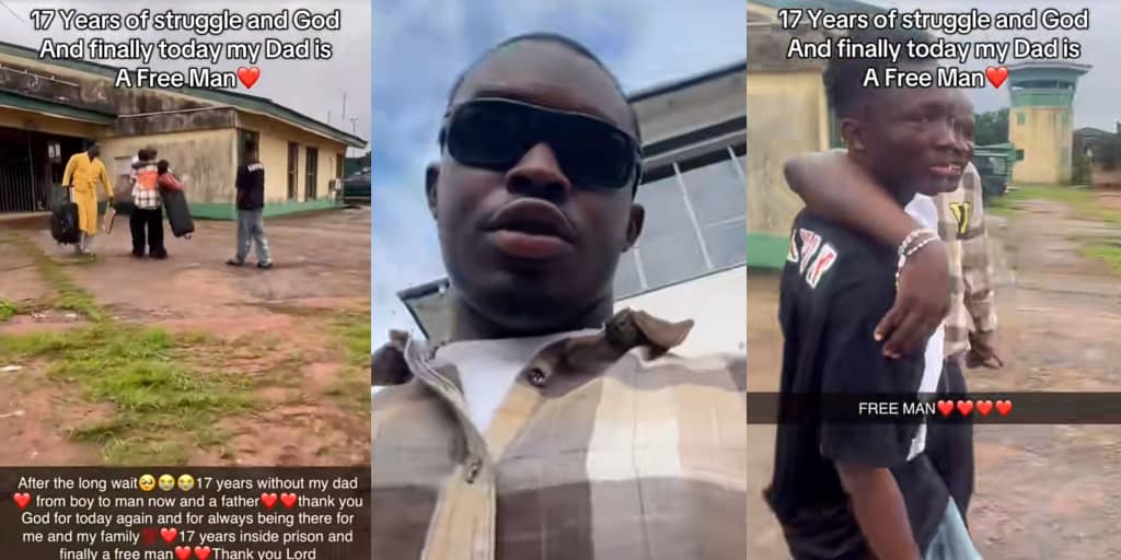 Man celebrates as father regains freedom after 17 years in prison