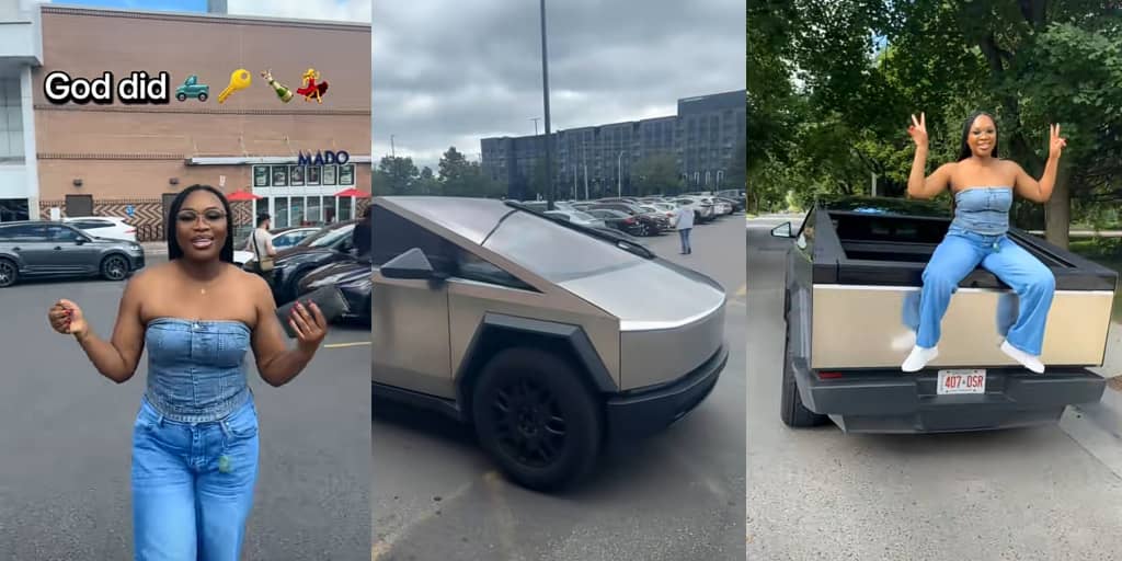 Lady visits Tesla Canada store, shocked to find dream car cost ₦160m, test drives it