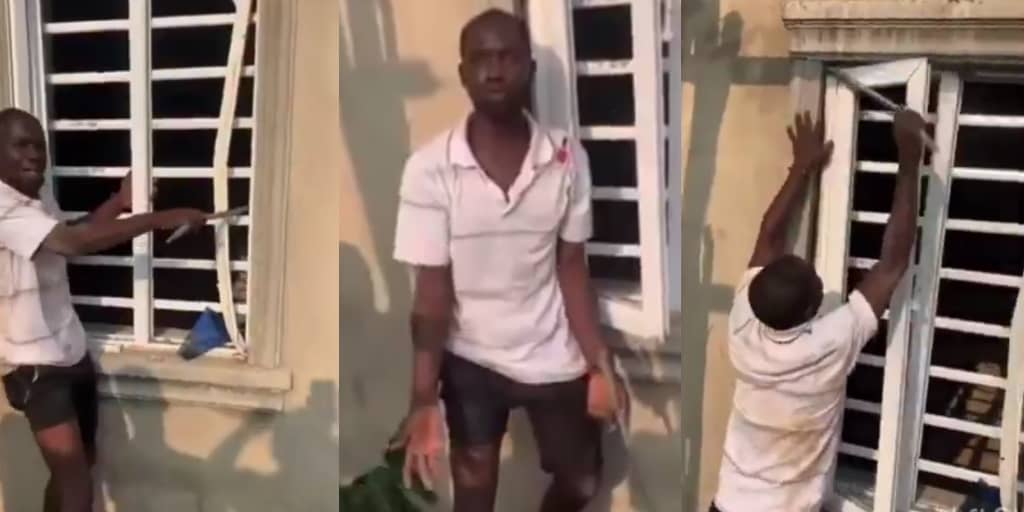 Thief forced to demonstrate how he broke into apartment after damaging aluminum window