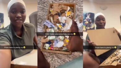 Lady discovers papers inside savings box after months of saving