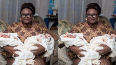 50-year-old Nigerian woman over the moon as she welcomes twins after years of waiting