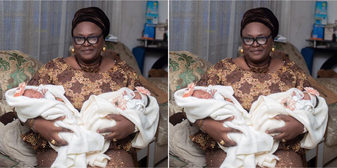 50-year-old Nigerian woman over the moon as she welcomes twins after years of waiting