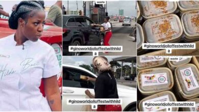 Hilda Baci hits Lagos streets, gives out hundreds of plates of jollof rice following public appeal