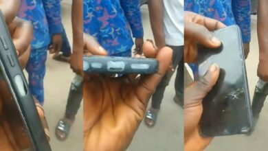 Lady in tears as she sees fufu inside newly bought phone
