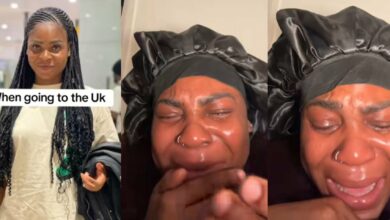 "UK will show you pepper" – Lady who relocated abroad bursts into tears